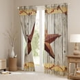thumbnail image 3 of YST Western Curtains,West Texas Star Blackout Curtains for Kids Boys Teens Bedroom Living Room,Rustic Farmhouse Style Window Curtains & Drapes,Grey Wooden Barn Door Window Treatments 38"X54", 3 of 5