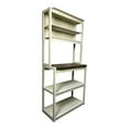 thumbnail image 3 of 31.50" White and Rustic Brown Color 5-Tier Bakers Rack for Kitchen with Storage,Coffee Bar,Kitchen Shelves,Microwave Stand,Brown+White Particle Board Kitchen Baker'S Racks, 3 of 10