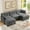 Chenille-Gray, variant on 111.5" U - Shaped Chenille Modular Sectional Sofa: Super Comfy 3 - Seater with 2 Ottomans for Living Room - Beige