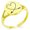 Gold, variant on Stainless Steel Heart Love Arrow Minimalist Oval Top Polished Statement Ring