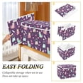 thumbnail image 2 of Yayeee Collapsible Cube Storage Bin with Lid Fabric Closet Decorative Basket with Handles, Purple Space Cat Pattern, 2 of 7