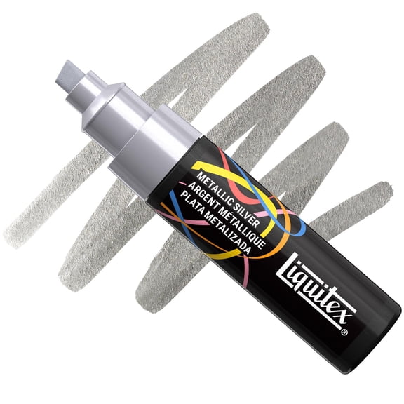 Liquitex Marker - Metallic Silver, Chisel Tip, 8 mm