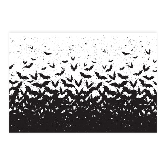Koyal Wholesale Halloween Placemats, Bats in Flight Disposable Cardstock Paper Table Mats for Dining, 8-Pk