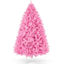 VIBESPARK 6ft Pink Christmas Tree Artificial Full Fir Tree Seasonal Holiday Decoration w/ 700 Branch Tips, Foldable Stand