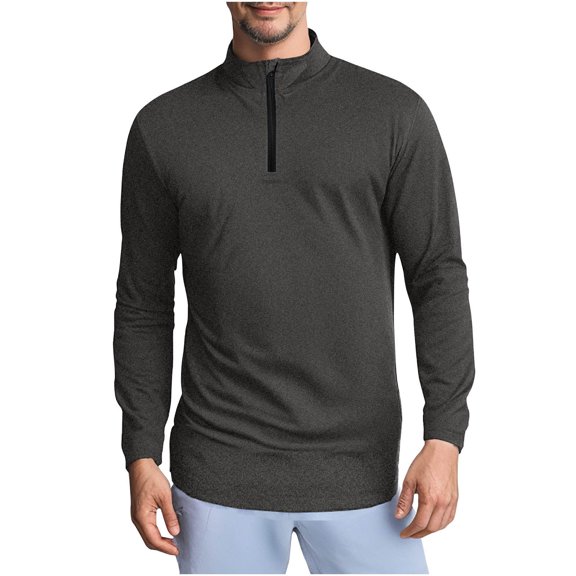 Pullover Sweatshirt for Men,Men's Quarter Zip Pullover Mock Neck Sweatshirt Lightweight Casual Long Sleeve Athletic Workout Tops