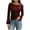 Wine, variant on HomeDM Womens Long Sleeve T Shirts Crew Neck Slim Fitted Solid Color Basic Tops Side Shirring Shirts - Wine/L
