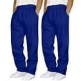 thumbnail image 2 of Mens Pants 2PC Casual Cotton Pants for Men, Straight Leg Lightweight Sweatpants with Pockets, Elastic Waist Lounge Pants for Running, Gym or Home Wear S-3XL, 2 of 4