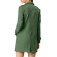 thumbnail image 4 of INSPIRE CHIC Women's Notched Lapel Double Breasted Faux Suede Trenchcoat S Green, 4 of 9