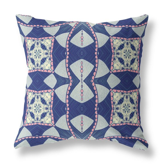 Amrita Sen Cosmic Circle Sprays Broadcloth Indoor Outdoor Zippered Pillow Indigo Pink