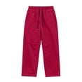 thumbnail image 3 of Hzzrkos Men Casual Loose Solid Color Elastic Waist Long Straight Leg Pants With Side Pockets for Daily Wear, 3 of 6