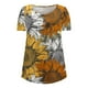 thumbnail image 5 of ICHUANYI Clearance Fashion Women Summer Loose Print Round-Neck T-Shirt Short Sleeve Casual Blouse(Yellow, XXL) ICHUANYI WER2023081012664, 5 of 6