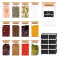 thumbnail image 1 of Frascos Cuadrados para Almacenamiento de Alimentos SHOWIN de Vidrio 227 ml con Tapa de Bambú x12, 1 of 8
