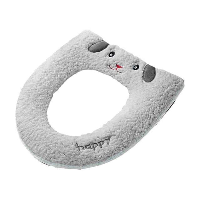 Yhmxh Decoración del baño Tapa de inodoro con botón para el hogar, alfombrilla gruesa de invierno para inodoro, funda de inodoro universal con anillo Gabinete de almacenamiento de baño