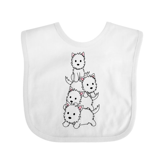 Inktastic Kawaii Westie Stack Boys or Girls Baby Bib