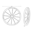 thumbnail image 3 of Westcharm 36 in. Dia. Steel-Rimmed Rustic Wooden Wagon Wheels - Decorative Wall Décor, Set of Two, Brown, 3 of 7