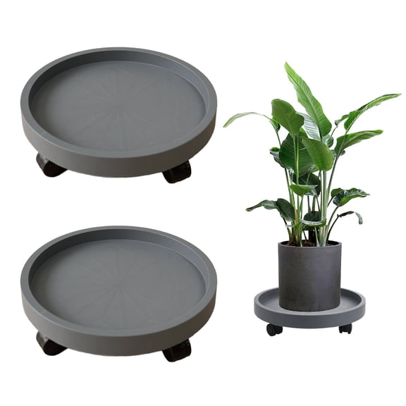 2Pcs Plant Caddy with Wheels, Rolling Plant Stands Heavy Duty Wheeled Stand with Casters for Indoor Outdoor Potted Plant, Flower Pot, 14 inch