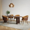 thumbnail image 2 of Reeva Dining Chair with Solid Wood Legs in Walnut and Camel, 2 of 10