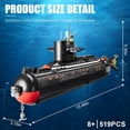 thumbnail image 3 of Nuclear Submarine Building Set, WW2 Historical Military Series Submarine Model Set, Collection Birthday Gifts Toy for Boys and Kids 8+ (519 Pieces), 3 of 7