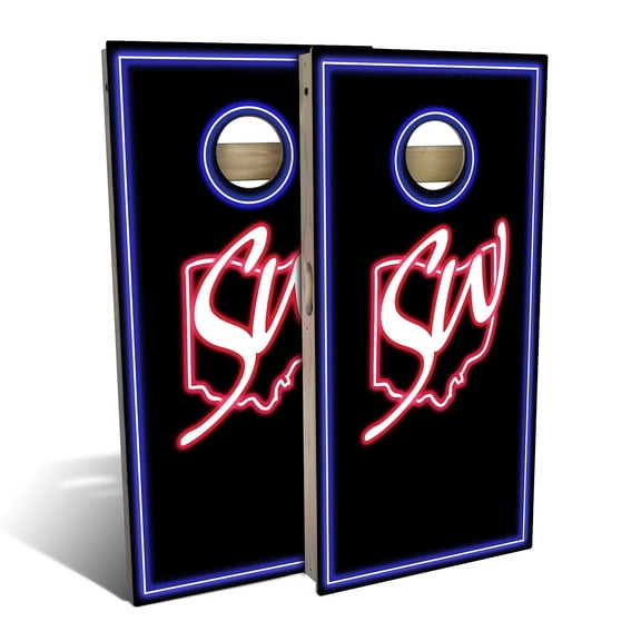 Skip's Garage | Neon Light Cornhole Board Set | Includes Boards & Bags | Choose Your Size & Accessories