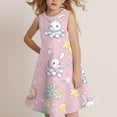 thumbnail image 5 of HAJWOH Easter Dresses for Girls Bunny Rabbit Graphic Sleeveless Spring Summer Dress Happy Crew Neck Sundress Casual Comfortable Princess Dress Pink 4-5 Years, 5 of 7