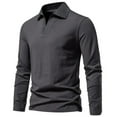 thumbnail image 2 of UVEASISHA Business Casual Mens Big and Tall Polos Shirts Long Sleeve V Neck Golf Shirts Solid Color Slim Fit Stretch Poloss 2025 Fall Fashion Clothes Sales Today Clearance,Dark Gray,5XL, 2 of 6