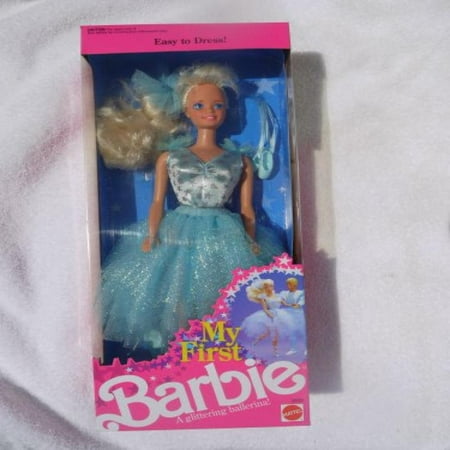 My First Barbie in Pale Blue Easy-To-Dress Glittering Ballerina Costume (1991)