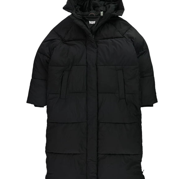 Levi's Womens Solid Puffer Jacket, Black, X-Large