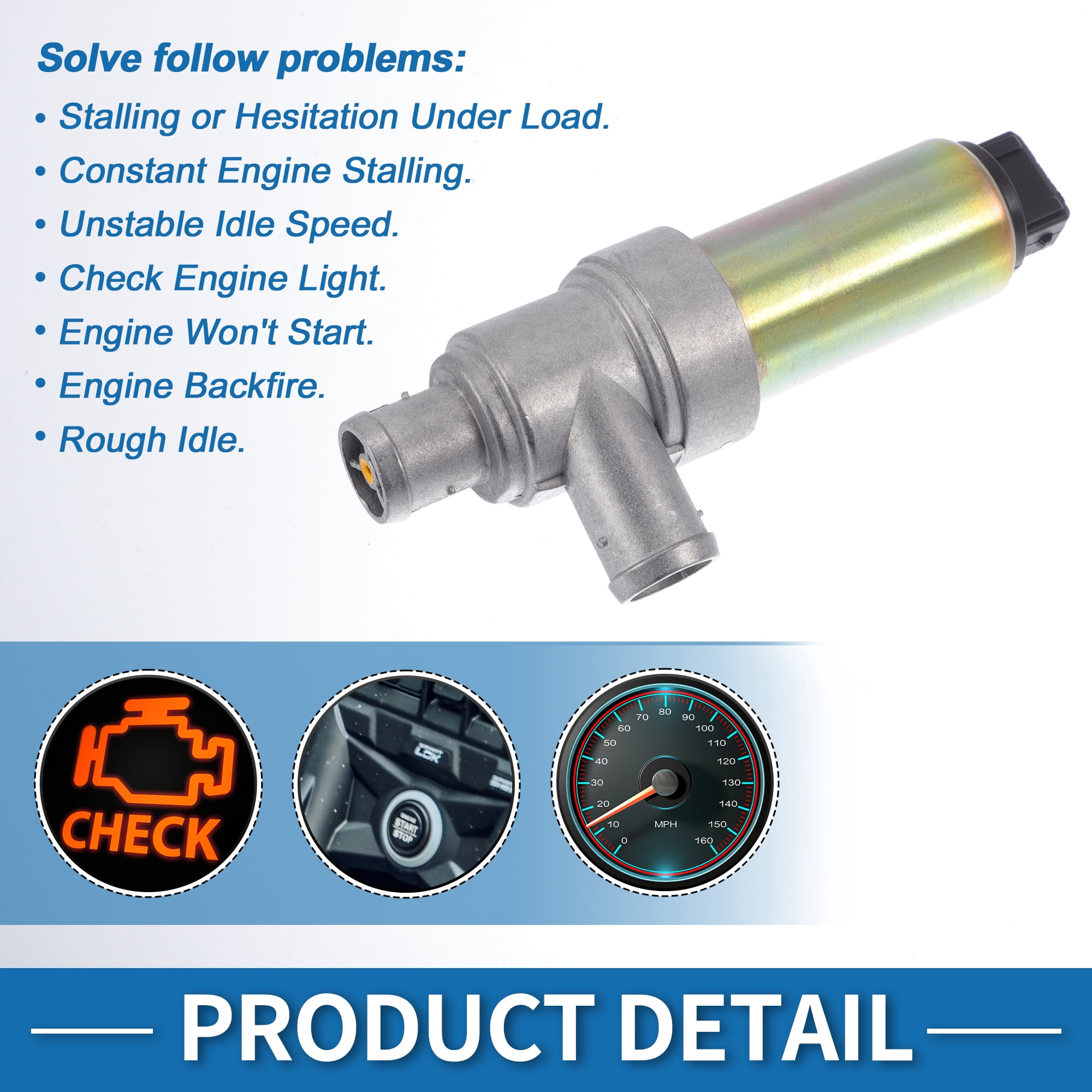 Unique Bargains Car Idle Air Control Valve for Volkswagen Golf 1990-1992 Replace No.037906457C IACV Idle Motor Idle Air Control Valve for Stable Engine Operation