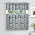 thumbnail image 2 of Kitchen Curtains 36 Inch Short - 3 Panel Set, Crab Sea Life Theme, Rod Pocket Window Curtain, 100% Polyester for Tropical Farmhouse Kitchen, Nautical Decor, Easy Wash, 2 of 6
