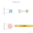 thumbnail image 2 of ANGARA Natural Classic Basket-Set Square Aquamarine Stud Earrings in 14K Rose Gold for Women (Size-4mm) | March Birthstone, Birthday, Anniversary, Jewelry Gift for Women | Natural Aquamarine Earrings, 2 of 7
