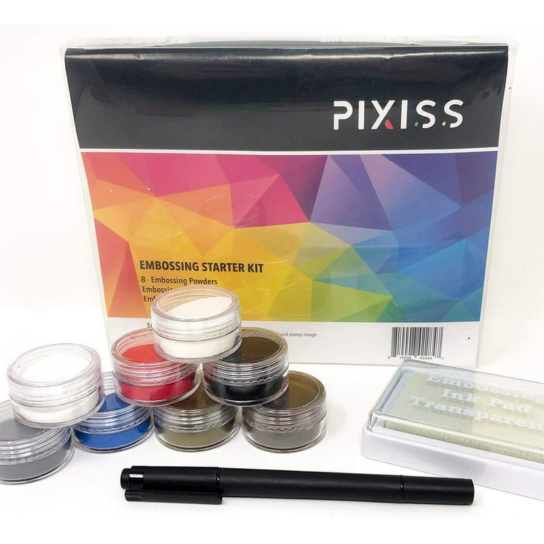 Embossing Kit with Heat Tool Bundle, Embossing Powders, Complete Embossing  Starter Kit, Clear Embossing Pen, Embossing Ink Pad, 8X 10ml Embossing  Powders for Crafts 