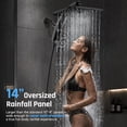 thumbnail image 2 of Ophanie 14-inch Coverage High Pressure Rain Shower Head Combo with Magnetic Handheld Shower Heads, Wide Rainfall & 8 Modes Showerhead, Dual Anti-Clog Nozzles for Ultimate Experience, Black, 2 of 9