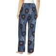 thumbnail image 3 of Uemuo Sunflowers Pattern Women's Wide Leg Palazzo Lounge Pants with Pockets Light Weight Loose Comfy Casual Pajama Pants-, 3 of 9