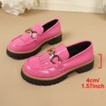 thumbnail image 4 of Black Platform Loafers for Women - Women's Slip-On Faux Leather Loafers, Chunky Comfort Shoes for Work & Dressy Occasions Size 36-43 Pink, 4 of 6