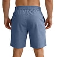 thumbnail image 5 of Havenx Men's Linen Cotton Shorts Drawstring Elastic Waist Shorts with Pockets Solid Color Pant Stretch Summer Beach Vacation Yoga Golf Athletic Dress,Navy L, 5 of 6