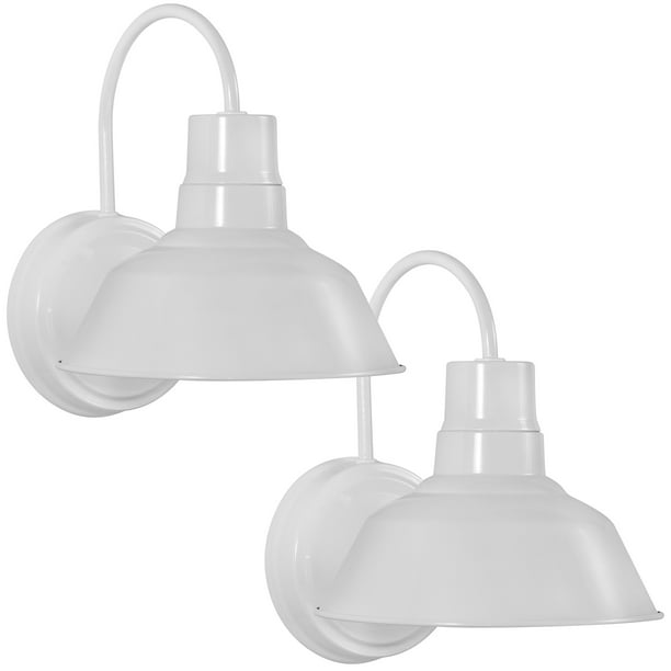White Gooseneck Led Wall Sconce Barn Light Fixture Industrial Antique Farmhouse Style Vintage Patio Porch Mount Indoor Outdoor Ul Listed 9w 800lm Cool 2pck Com White Gooseneck Led Wall Sconce Barn, White Barn Light Sconce