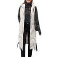 thumbnail image 1 of SAYOO Women Puffer Quilted Thick Hooded Long Vest Elegant Winter Warm Sleeveless Down Coats Jackets Outerwear, Beige X-Large, 1 of 7