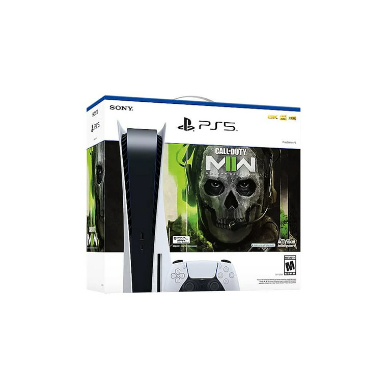 PlayStation 5 Disc Edition Call of Duty Modern Warfare II Bundle with Two  Controllers White and Gray Camouflage DualSense and Mytrix Hard Shell