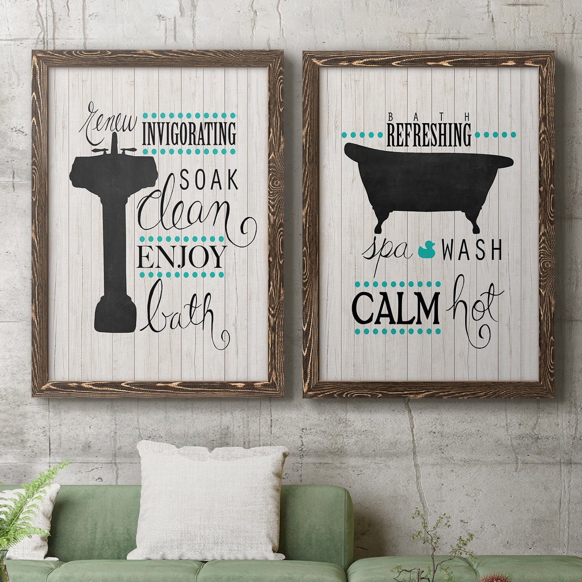 Invigorating Soak - Premium Framed Canvas 2 Piece Set - Ready to Hang