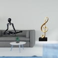 thumbnail image 2 of Thinker Abstract Sculpture Desktop Figurine Music Note Resin Creative Modern Tabletop Decoration for Living Room Bedroom, 2 of 8