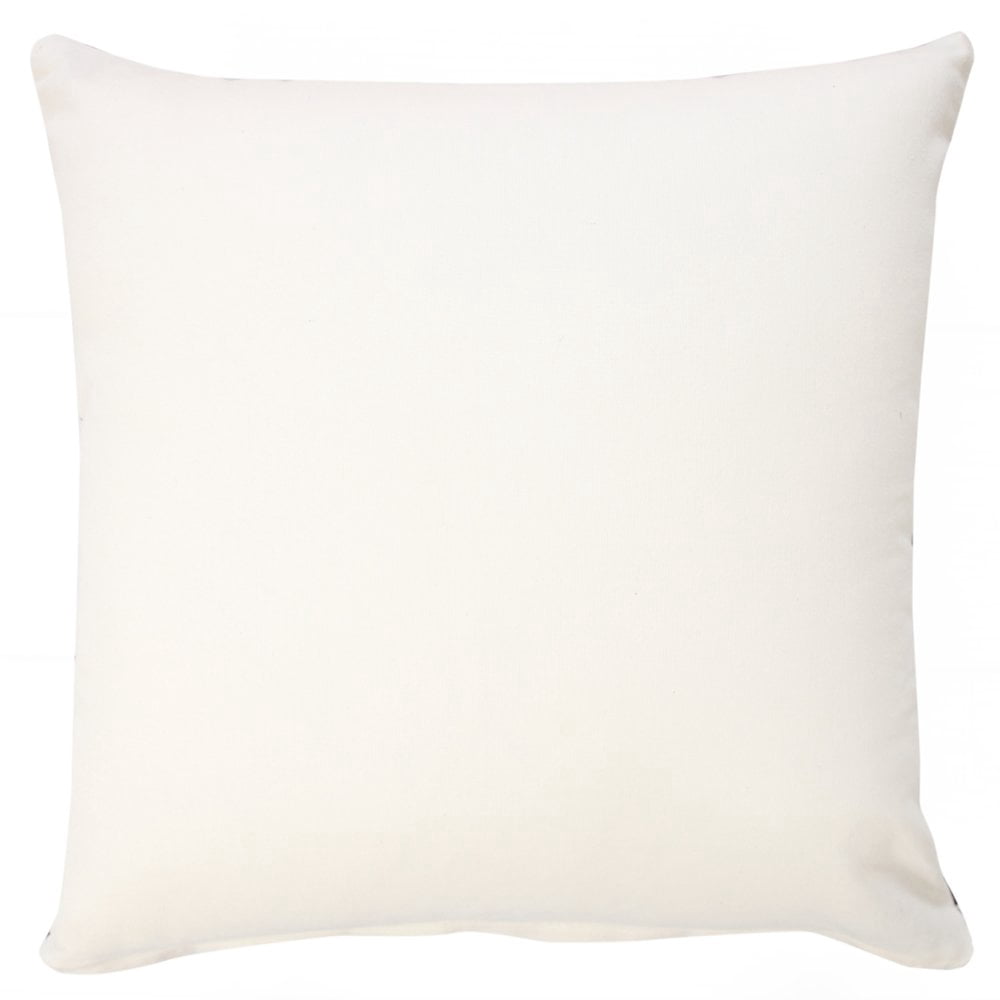LR Home Ox Bay Hand-Woven Black/White Floral/Botanical All-Natural Cotton Pillow Cover