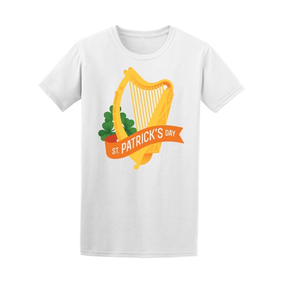 St. Patrick's Day Harp & Clovers T-Shirt Men -Image by Shutterstock, Male XX-Large