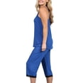 thumbnail image 2 of Doublju Women's Sleeveless Lace Top Capri Pajama 2 Pcs Set (Plus Size Available), 2 of 4