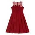thumbnail image 3 of CHICTRY Kids Girls Sleeveless Wedding Bridesmaid Dress First Communion Gowns Shiny Sequins Flower Girl Dress Burgundy 10, 3 of 5