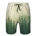 thumbnail image 3 of Goofa Fog Forest Printed Mens Swim Trunks Summer Quick Dry Short Beach Swimwear Bathing Suits-, 3 of 9