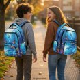 thumbnail image 3 of Psesaysky Dolphin Ocean Scene Print School Bag with Breathable Straps, Padded Shoulder Straps Multi-Pocket 17 pollici Toddler Bookbag for Middle School Elementary School, 3 of 9