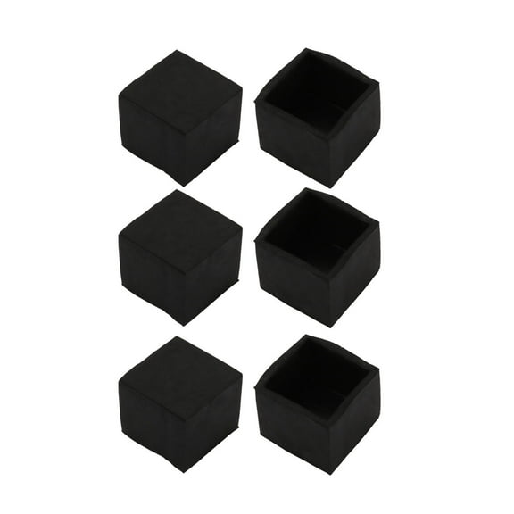Unique Bargains 6Pcs Furniture Table Chair Square Rubber Leg Tip Cap 25mm x 25mm