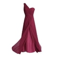 thumbnail image 3 of iEFiEL Women Ladies Chiffon One-shoulder Dress Long Evening Bridesmaid Prom Gown Dress, 3 of 7