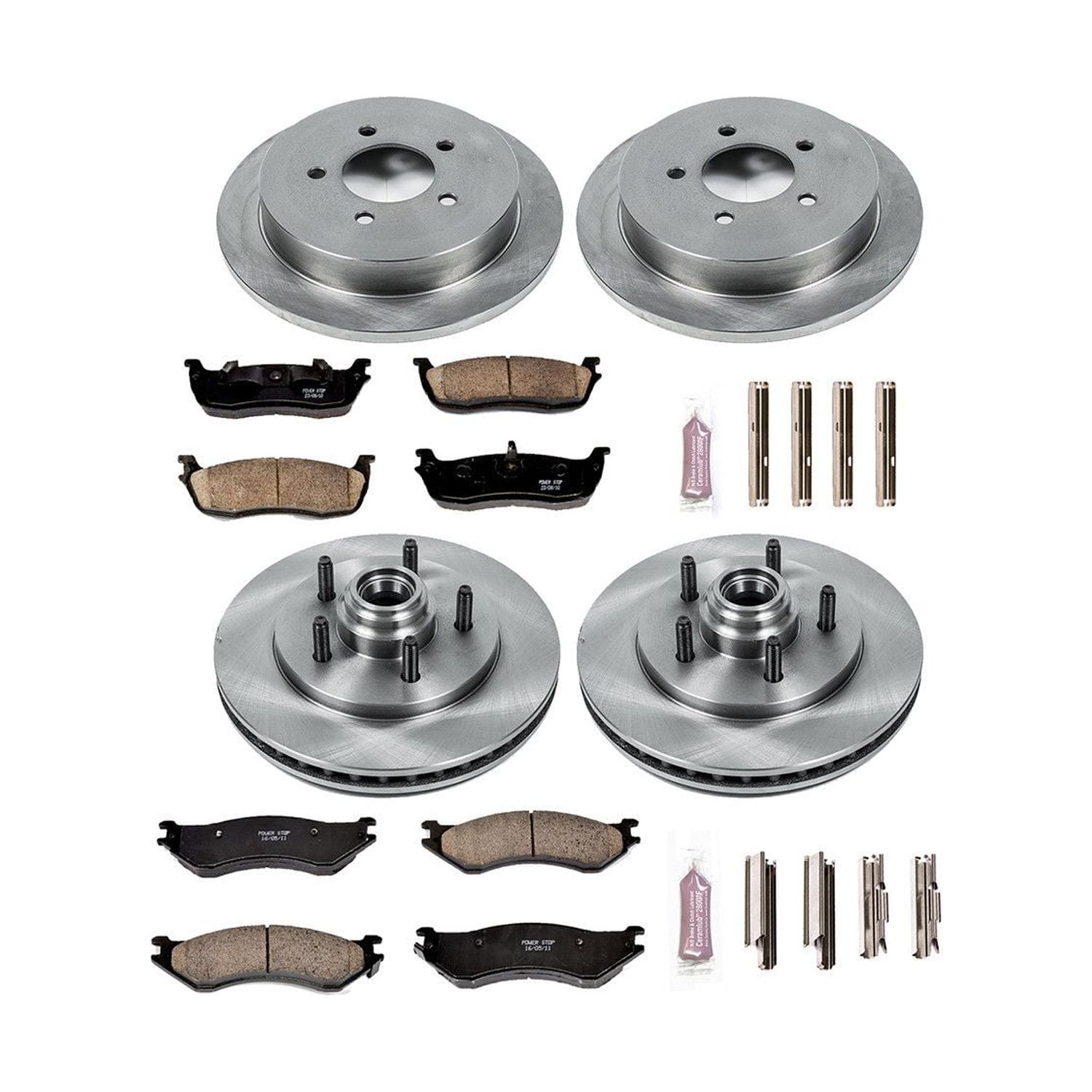 Power Stop Front and Rear Stock Replacement Brake Pad and Rotor Kit KOE1919