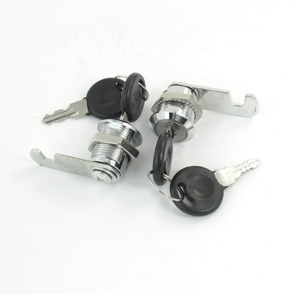 2 Pcs Tool Box Cabinet Locking 18.5mm Dia Thread Cylinder Cam Lock   Keys